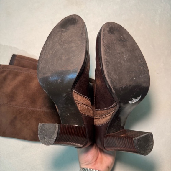 Vintage Nine West Brown Suede and Leather Knee High Boots - Picture 5 of 7